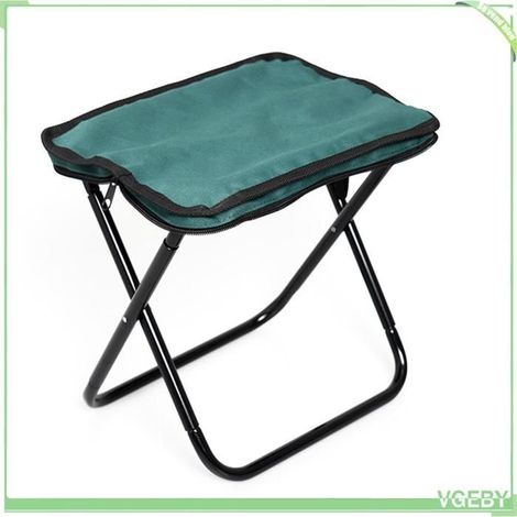Tabouret pliant - FAFEICY - Modèle Camping - Léger 305 g - Alliage aluminium - Vert et noir (1/5)