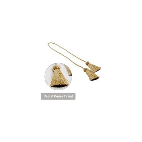 Juego de 4 alzapaños para cortinas hechos a mano, alzapaños decorativos con borlas (dorados, juego de 4) - Crezuo