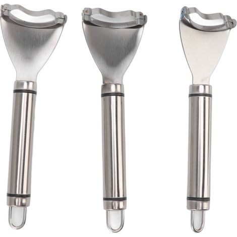 Lot de 3 éplucheurs à maïs en acier inoxydable, coupe-épis rapide et sûr, prise confortable, planoir à grains pour cuisine. (1/5)