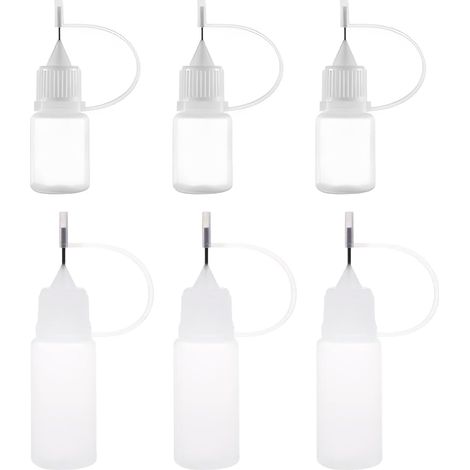 6 pcs Flacon Pipette, Flacons Plastique, Bouteille Plastique, Flacon Souple, Bouteille De Colle Vide, Bouteille De Précision, 5ml/10ml