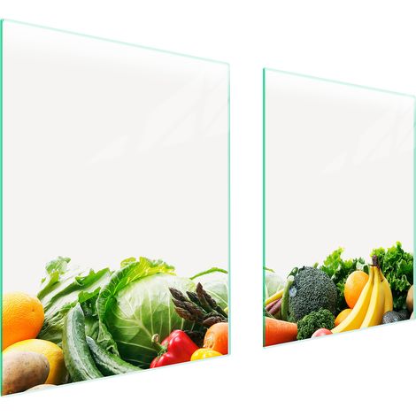 PIASTRA PROTETTIVA IN VETRO PER FORNELLO 85x52 VERDURE (1/5)