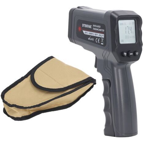 DEESSE SHOP-Thermomètre portatif 12:1 50:1 Rapport de distance mesuré Affichage LCD Pistolet de jauge de température de chaleur -50-1600℃ (1/5)