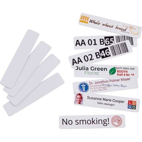 Étiquettes autocollantes en plastique - COLOP - 156477 - 80 x 18 mm - Lot de 50 - Compatible e-mark (1/2)
