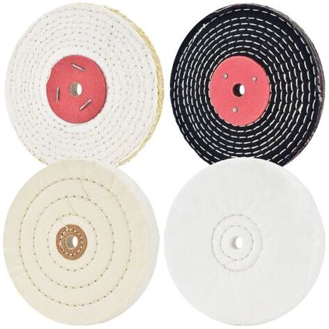 Disque de polissage de 150 mm - Pour ponceuse avec trou de mandrin de 12,7 mm (doux et fin) et de 12,7 mm (moyen et grossier) - 4 pièces (1/5)