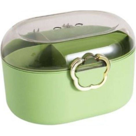 TrAdE Shop Traesio - Contenitore Organizzatore Per Cassetti Arredamento Colore Verde Dim. 27x24x18 Cm - (1/2)