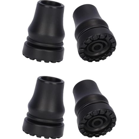 Embout de Canne 16 mm, 4 Packs Embouts Béquille en Caoutchouc Antidérapant pour de 16 mm de Diamètre, Noir