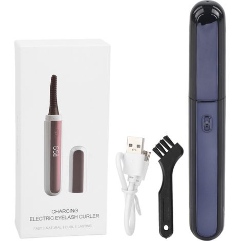 Curleur de Cils Électrique Rechargeable USB, 4 Températures, Perm à Chaud avec Écran LCD pour Femmes - Noir (1/5)
