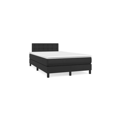 Sommier à lattes de lit matelas Noir 120x200 Similicuir (1/5)