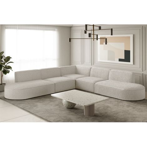 Ecksofa Designersofa PALMA Stoff Ascot Beige Universal (1/2)