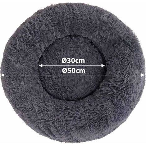 Panier Rond - Donut - Gris Foncé - 100 cm Ø - 3XL - Confort Douillet (1/3)
