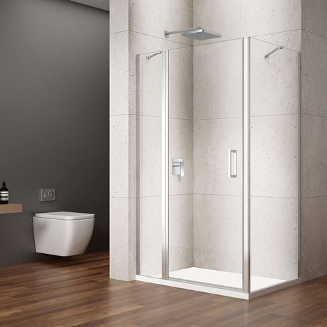 Gelco Loro - Mampara de ducha de 100x80 cm, cristal transparente/cromo GN4610-03 (1/5)