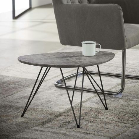 Table d'appoint grise effet béton PM HELSINKI (1/4)