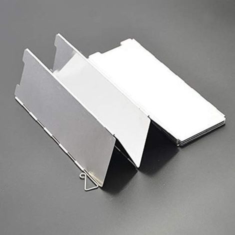 Paravientos para cocina，Hornillo de gas para camping，Protector contra salpicaduras，Detectores de llama，Accesorios para camping，10 placas，Plateado (1/4)