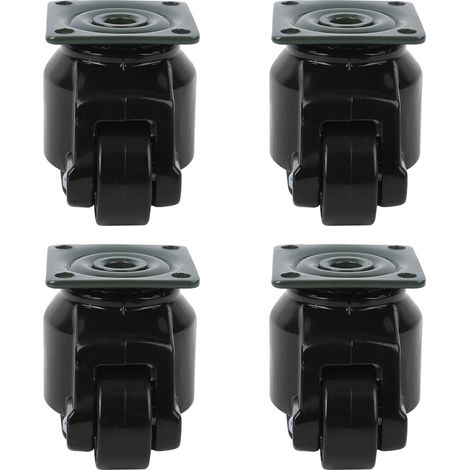 Lot de 4 roulettes de nivellement GD-40F robustes pour applications industrielles, noires (1/5)