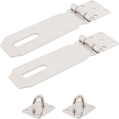 Lot de 2 cadenas en acier inoxydable avec anse et œillet robustes de 12,7 cm pour abris de jardin, armoires et tiroirs en bois extérieur (1/5)
