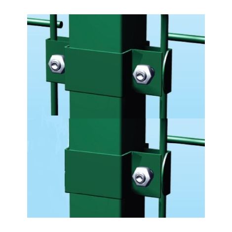 Piastra a Collare Verde in Acciaio per Palo Tubolare Quadro 50X50 mm