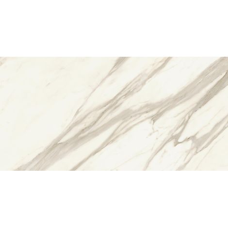 Carrelage effet Marbre Blanc Calacatta Sublime 120x60x0,9 cm Brillant Orsiano - Sol et mur intérieur (vendu par carton de 1,44 m²) - RO'MA CARRELAGE