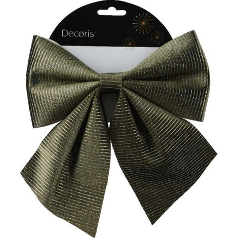 Decoris Fiocco Verde Natalizio - Decorazione per Interni - 20x2x24 cm