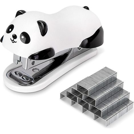 Agrafeuse de bureau Mini Panda Mignonne, capacité 12 feuilles, 1000 agrafes incluses (1/5)