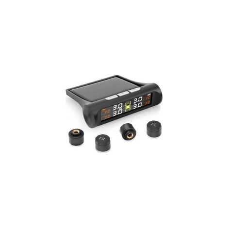 Sistema di monitoraggio della pressione degli pneumatici TPMS, ricarica solare/USB, avvisi di temperatura, accensione/spegnimento automatico - Compatibile con camper/berline/SUV/monovolume/rimorchi (4 (1/4)