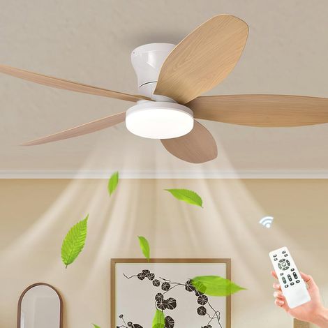 Ventilateur de salon à intensité variable avec 5 pales, plafonnier, ventilateur de chambre, plafond, salon, bureau, réversible, moteur à [Classe énergétique D] (1/5)