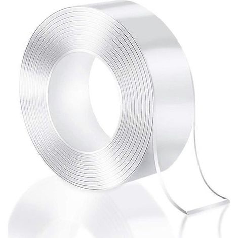 Ruban nano-adhésif double face transparent de 3 m de long (1/5)