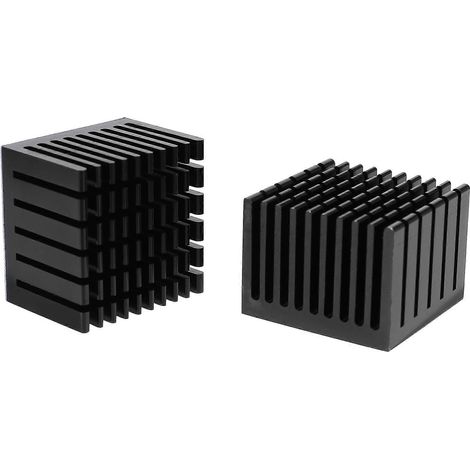 2 dissipateurs thermiques en aluminium 40 x 40 x 30 mm pour LED à puce électronique (1/5)