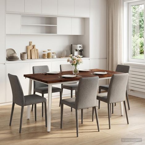 vidaXL Table à manger en bord vivant 160 x 70 x 75 cm Marron foncé (1/5)