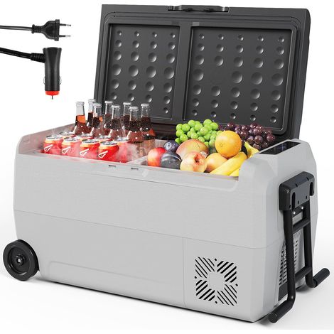 Frigorifero a Compressore, 32L Congelatore Elettrico con Luce LED, Ruote e Porta USB, Fino a -20°C, Modalità MAX/ECO, DC 12/24 V, AC 100-240 V, Frigoriferi Auto Portatile per Campeggio (1/5)