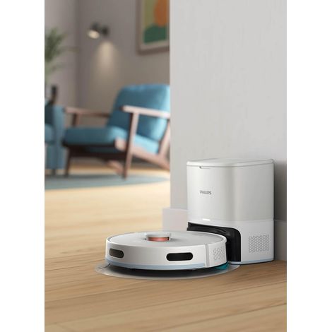 Robot aspirateur et Balai 2 en 1 avec Station d'aspiration, Puissance d'aspiration 6000 Pa, autonomie de 130 Minutes, Navigation Laser, Moquette, commandé par Application (1/5)