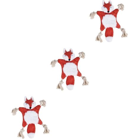 3pièces Jouet à Mâcher pour Chien Peluche avec Jouet Éducatif pour Animaux De Compagnie Modèle Renard Stimule Le Jeu Et Réduit Ennui pour Votre Chien (1/5)