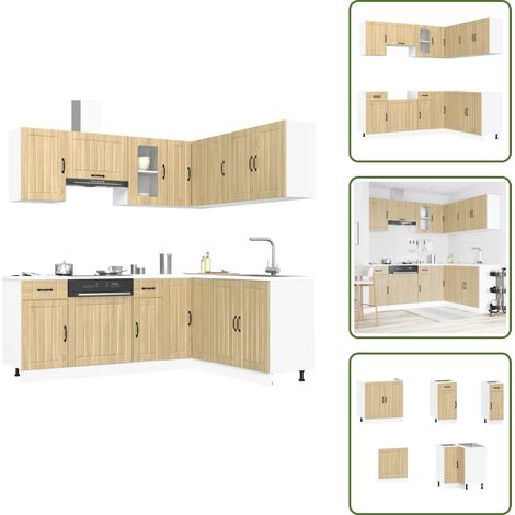 11-tlg. Küchenschrank-Set Kalmar Sonoma-Eiche Holzwerkstoff - Küchenschrank-Set - Küchenschrank-Sets - Küchenzeile Einbauküche - Küchenschrank (1/5)