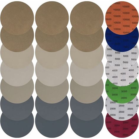 28 Pièces Papier de Verre 125 mm/5 Pouces,T-Audace Disques de Ponçage Abrasifs Secs Humides Ponceuses Orbitales Rondes pour Polir Bois Voiture - Grain 2000/2500/3000/4000/5000/7000/10000 (1/5)