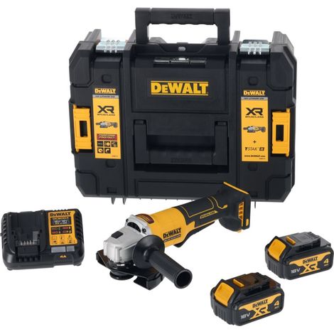 Dewalt DCG408M2T 18V XR Brushless 125mm Paddle Switch Angle Grinder - 2x 4Ah Batteries, Charger & TSTAK II Case (1/5)