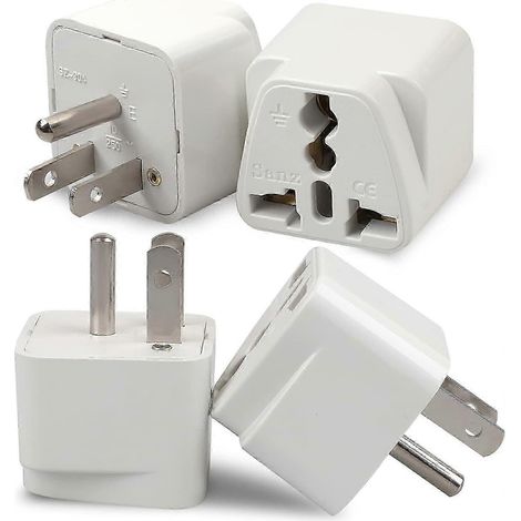 Lot de 4 adaptateurs universels Europe vers US (blanc) (1/5)