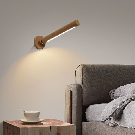 Lampe murale pivotante en bois massif corps humain induction petite nuit lumière USB rechargeable passerelle lampe de sol 360 degrés rotation veilleuse (1/5)