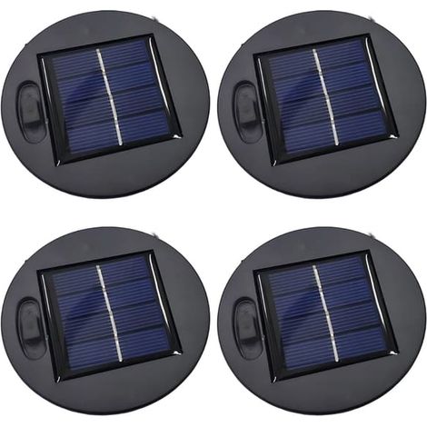 LYERCW - Lot de 4 pièces de rechange pour lampe solaire (partie supérieure 8 cm, partie inférieure 7 cm), embout LED blanc chaud étanche de 10 lumens pour lampe solaire (1/5)