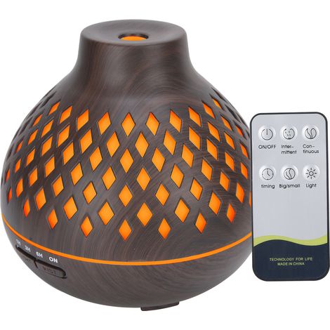 Humidificateur d'air d'intérieur à ultrasons avec diffuseur d'arômes et lumière LED, imitation bois, 400 ml (110-240 V), prise britannique (1/5)