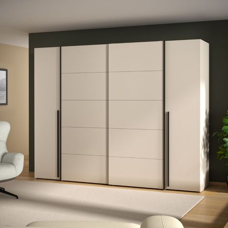 Armadio Callia con 2 ante scorrevoli e 2 battenti cashmere 270x61x210 (1/4)
