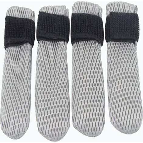 Juego de 4 fundas transpirables y ajustables antiarañazos para patas de gato (se adaptan a patas de hasta 3,5 cm de diámetro) - Gris, Talla L
