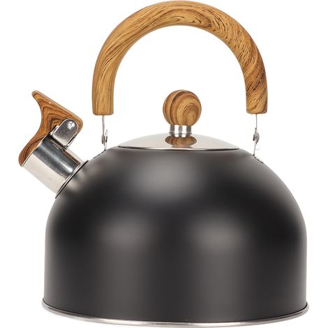 2,5-Liter-Wasserkocher aus rostfreiem und kochfestem Edelstahl mit Pfeife und ergonomischem Griff für den Hausgebrauch (1/5)
