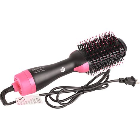 Brosse à cheveux électrique Rose Noir Technologie Ionique Tourmaline Céramique 1200W 2 en 1 Peigne à Cheveux Prise US 110V 50Hz (1/5)
