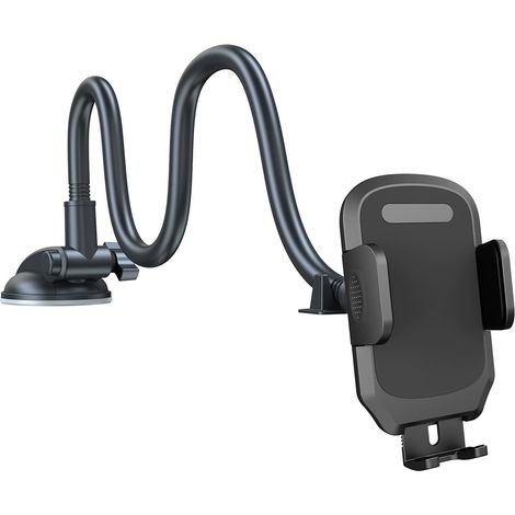 Support Téléphone Voiture Ventouse, Porte Telephone Voiture pour Tableau de Bord et Pare-Brise, Long col de Cygne Flexible, (1/5)