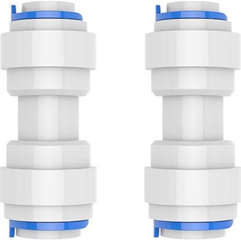 Raccord d'alimentation en eau - Raccord rapide pour filtre à eau - Adaptateur pour osmose inverse et filtre à eau - Robinet d'eau potable - Réfrigérateur côte à côte (1/4" à 5/16") (1/5)