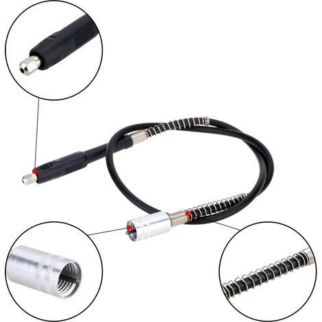 Arbre flexible antidérapant 108cm x 2cm pour meuleuse électrique 180W, accessoire de polissage, perçage, gravure et fraisage (1/4)