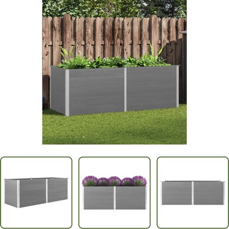 Hochbeet -  Garten-Hochbeet 250 x 100 x 91 cm WPC Grau (1/5)