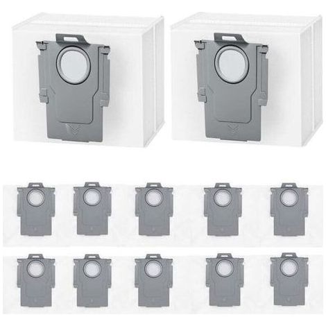 FENOPLASTIC 12er-Pack Staubbeutel für Roborock Q5+, Q5 Max+, Q5 DuoRoller+, Q5 Pro+, Q7+ Max+/M5+/L5+, Q8 Max+, S8+, S8 Pro Ultra, S7 MaxV/Max Ultra, Q10 S5+/X5+ Saugroboter, großer Beutel (1/5)