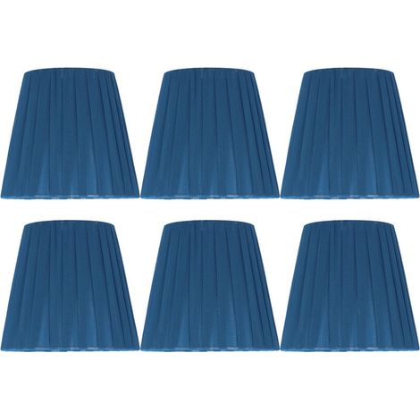 Jeffergarden 6 pièces abat-jour en tissu Simple moderne abat-jour pour cristal Clip sur lustre applique murale bleu-DOU