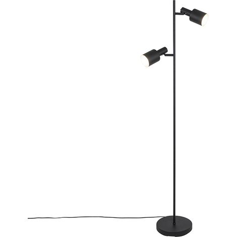 Moderne Stehlampe schwarz 2-flammig - Stijn (1/4)