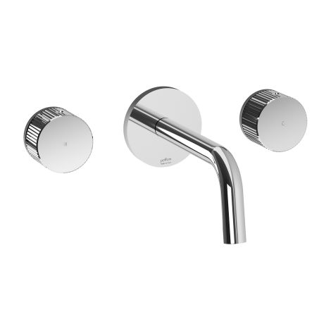 Miscelatore lavabo a parete a 3 fori con piastre tonde Paffoni Jo JO003CR  Cromo - 175 mm (1/2)